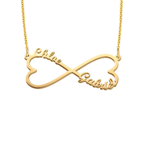 Heart Infinity Name Necklace with Gold Plating