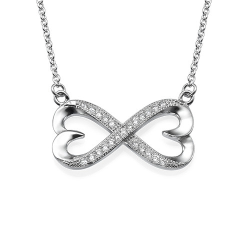 Heart Infinity Necklace with Cubic Zirconia