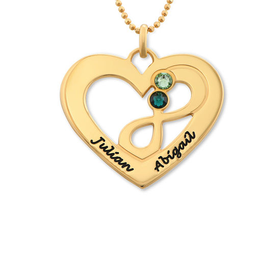 Heart Infinity Necklace in Gold Plating