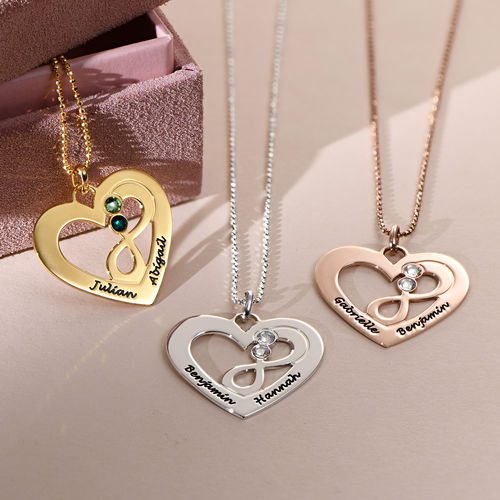 Heart Infinity Necklace in Gold Plating