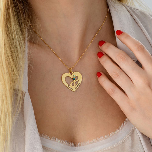 Heart Infinity Necklace in Gold Plating