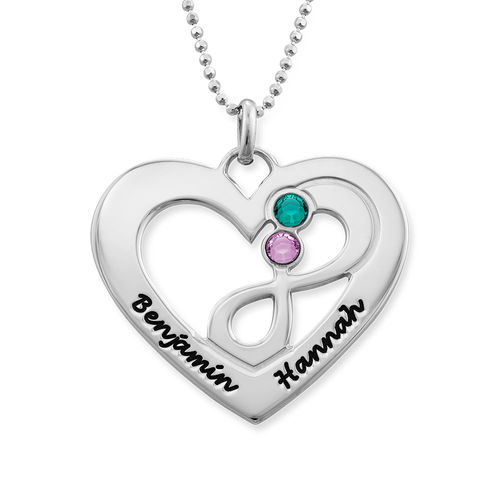 Heart Infinity Necklace in Silver