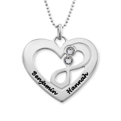 Heart Infinity Necklace in Silver