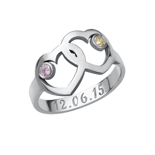 Heart Mother's Ring with Birthstones