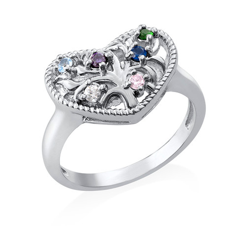 Heart Shaped Birthstone Ring