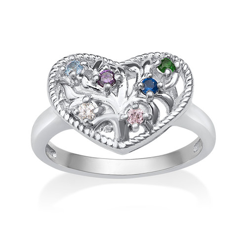 Heart Shaped Birthstone Ring