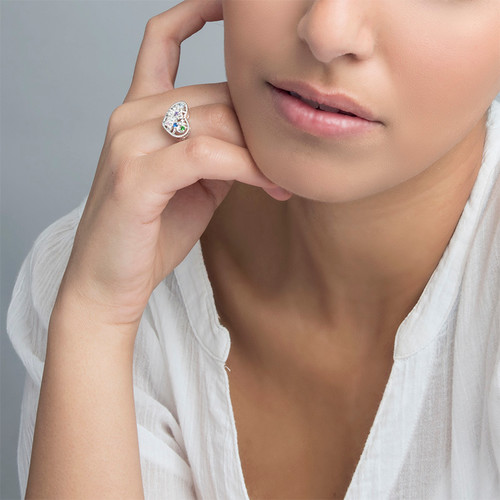 Heart Shaped Birthstone Ring