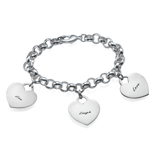 Heart Shaped Photo Charm Bracelet