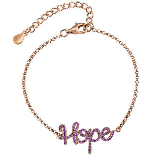 Hope Adjustable Inspirational Bracelet in Rose Gold Plating