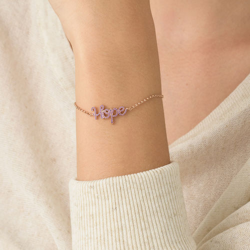 Hope Adjustable Inspirational Bracelet in Rose Gold Plating