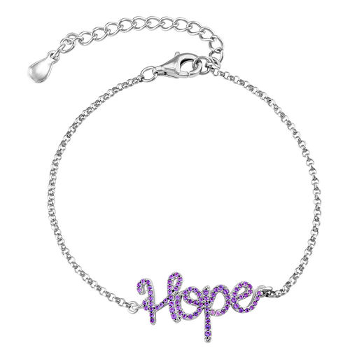 Hope Adjustable Inspirational Bracelet in Silver