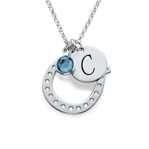 Horseshoe Jewelry with Initial Charm