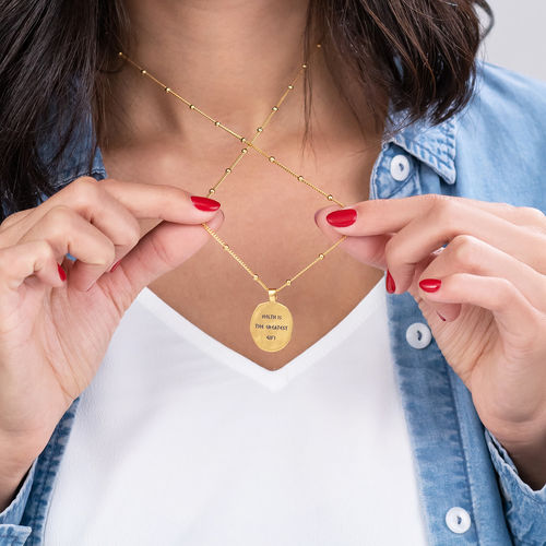 Hygieia Coin Necklace in Gold Plating