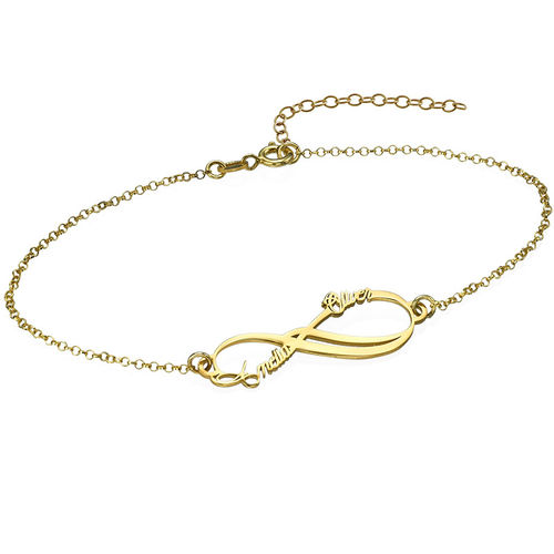 Infinity 2 Names Bracelet with Gold Plating