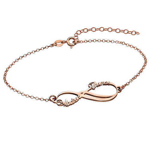 Infinity 2 Names Bracelet with Rose Gold Plating