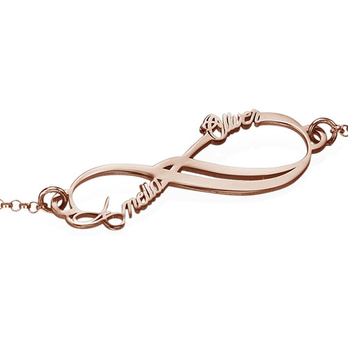 Infinity 2 Names Bracelet with Rose Gold Plating