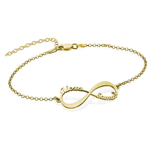 Infinity Bracelet with Names - 18K Gold Plated