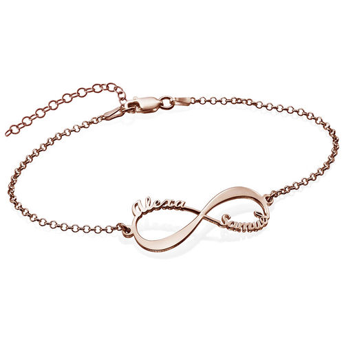 Infinity Bracelet with Names - Rose Gold Plated