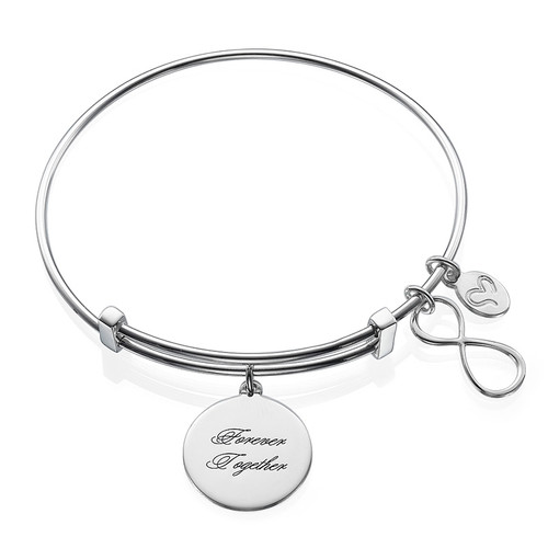 Infinity Charm Bangle Bracelet