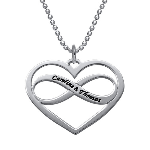 Infinity Heart Necklace with Engraving