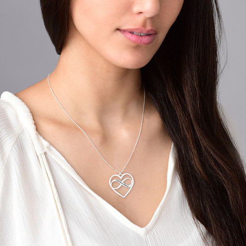 Infinity Heart Necklace with Engraving