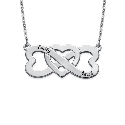 Infinity Heart Necklace with Names