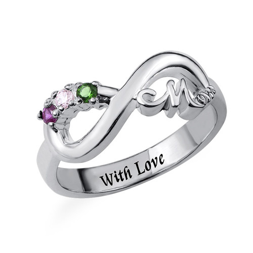 Infinity Mom Ring with Inner Engraving