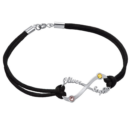 Infinity Name Cord Bracelet - Custom Colored Cord