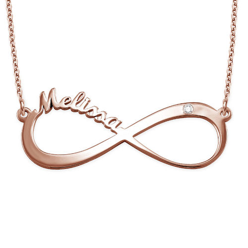 Infinity Name Necklace Rose Gold Plated with Diamond