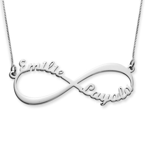 Infinity Name Necklace in 10K White Gold