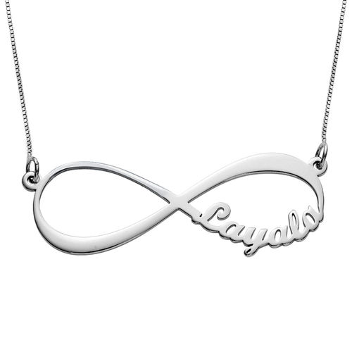 Infinity Name Necklace in 10K White Gold