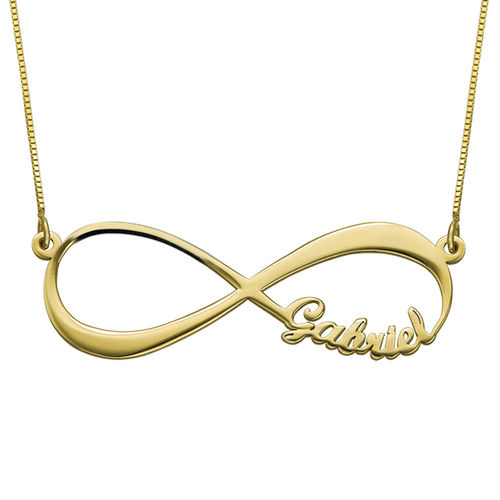 Infinity Name Necklace in 14K Yellow Gold