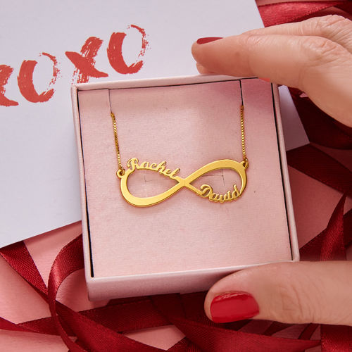 Infinity Name Necklace with Gold Plating