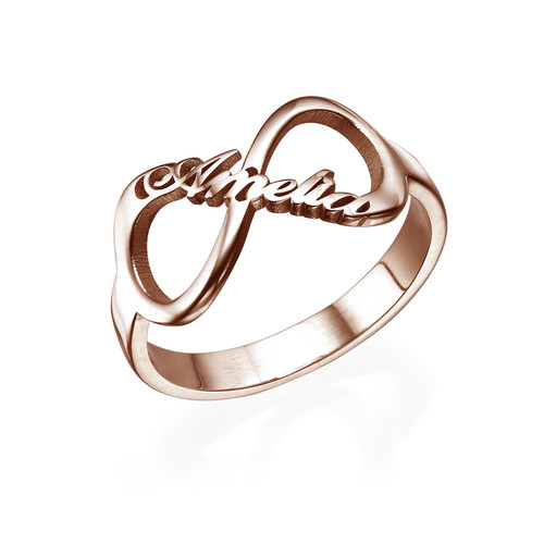 Infinity Name Ring with Rose Gold Plating