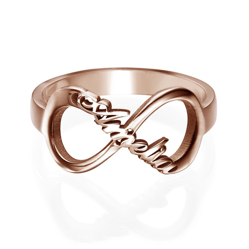 Infinity Name Ring with Rose Gold Plating