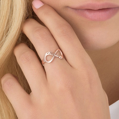 Infinity Name Ring with Rose Gold Plating