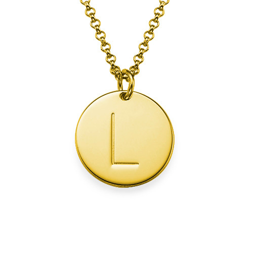 Initial Charm Pendant in Gold Plating