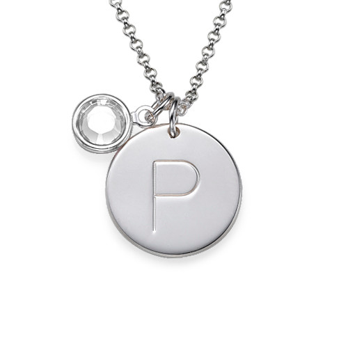 Initial Charm Pendant in Silver