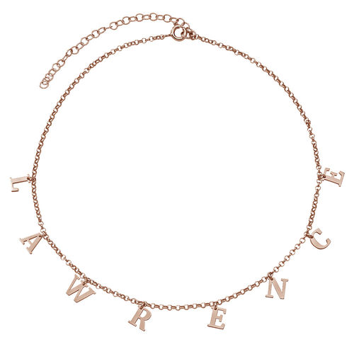 Name Choker in 18K Rose Gold Plating