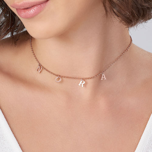 Name Choker in 18K Rose Gold Plating