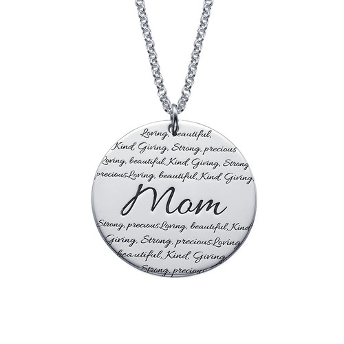 Inspirational Engraved Mom Necklace