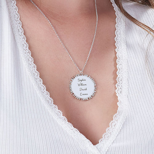 Inspirational Family Disc Necklace in Sterling Silver