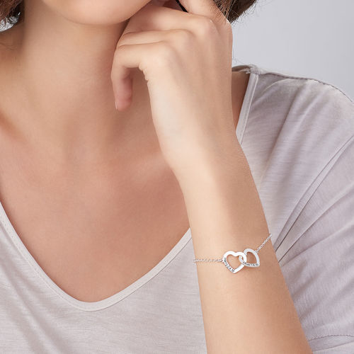 Interlocking Adjustable Hearts Bracelet in Sterling Silver