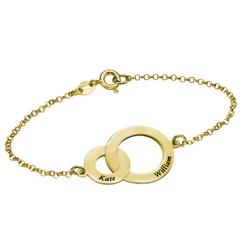 Interlocking Circles Bracelet - Gold Plated