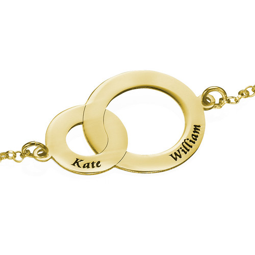 Interlocking Circles Bracelet - Gold Plated