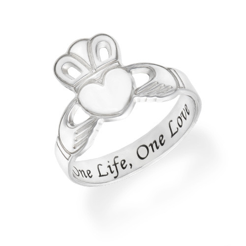 Irish Claddagh Ring with Engraving