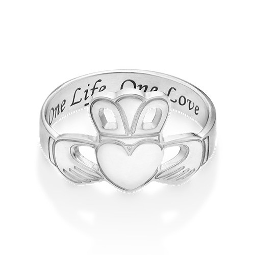 Irish Claddagh Ring with Engraving