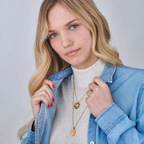 Jesus Christ Coin Necklace in Gold Plating