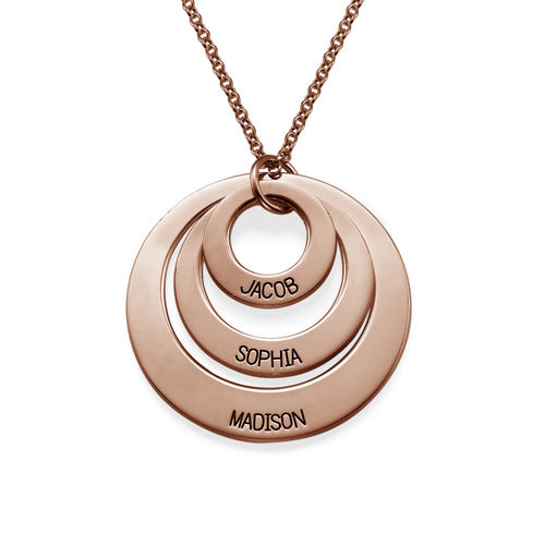 Jewelry for Moms - Three Disc Necklace with Rose Gold Plating