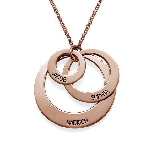 Jewelry for Moms - Three Disc Necklace with Rose Gold Plating